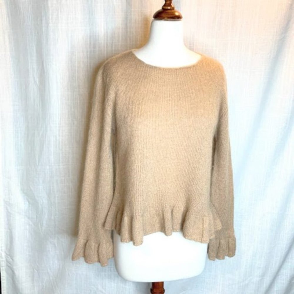 Tweeds Vintage Mohair Sweater w/ Ruffle Trim - M